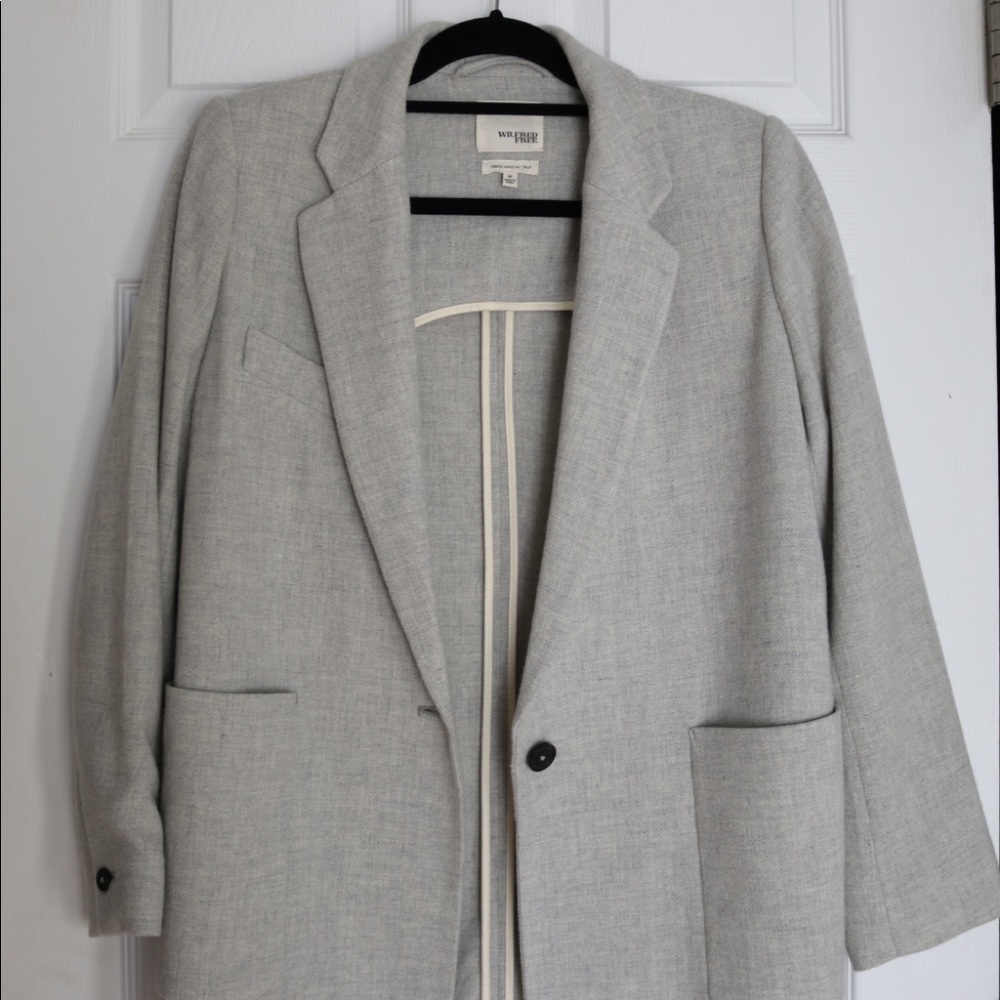 Wilfred free grey wool blazer jacket